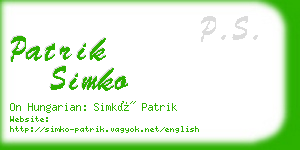 patrik simko business card