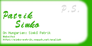 patrik simko business card